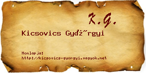 Kicsovics Györgyi névjegykártya